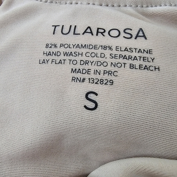 Tularosa Walker One Piece Neutral Crochet Pom Pom Swimsuit in Small - Picture 8 of 8